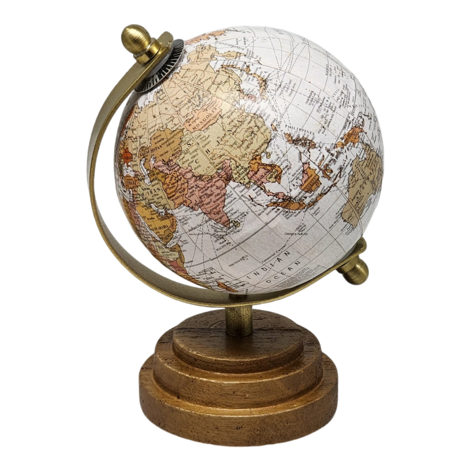 Mangowood Tabletop Globe - 6 Inch - Light 4 Mangowood Tabletop Globe - 6 Inch - Light - Image 2