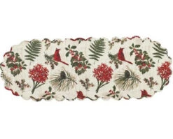 Nature Sings Cardinal Linen Set - Table Runner 13 X 54