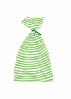 Cookie Cello Treat Bag 20 Count - Green Stripe