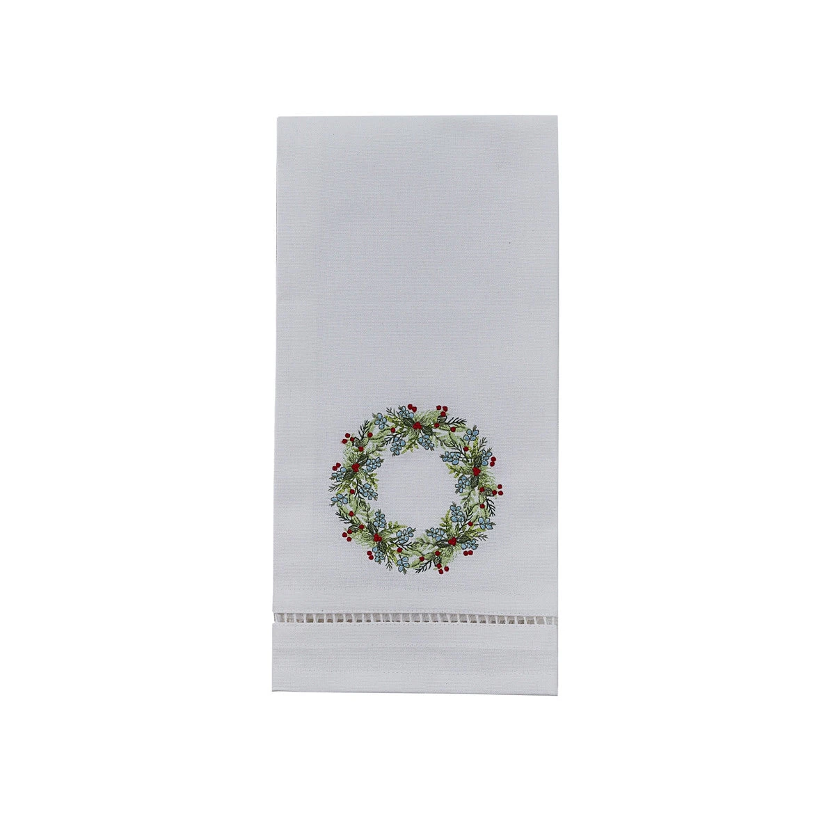 Winter Wreath Embroidered Dish Towel 3 Winter Wreath Embroidered Dish Towel